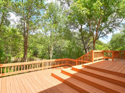 Backyard Deck with Greenbelt View